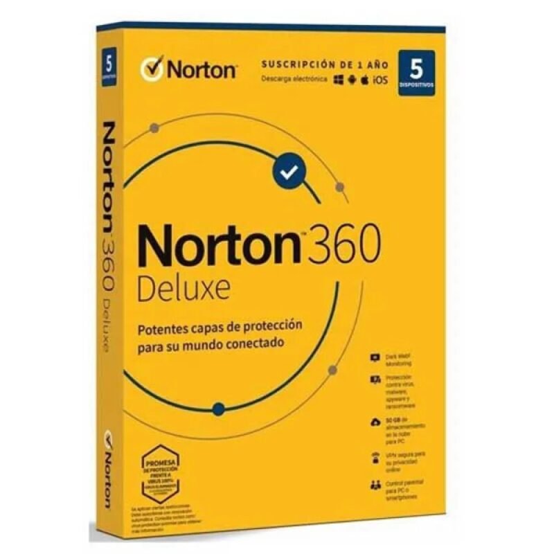 Norton 360 Deluxe 50GB 5 Devices 1 Year Antivirus PT