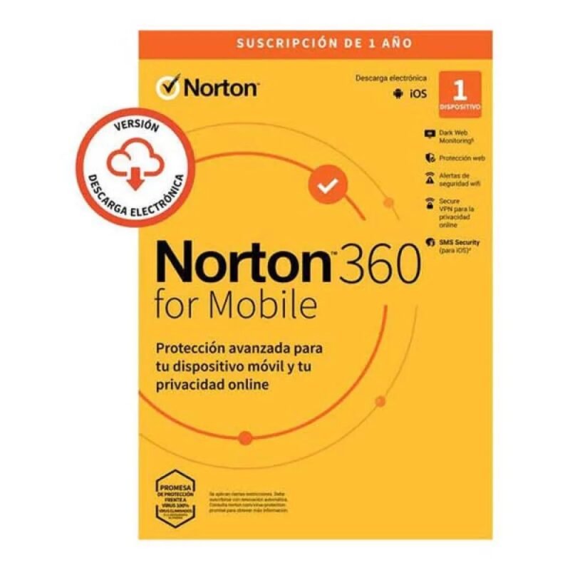 Norton 360 Mobile 50GB 1 Devices 1 Year Antivirus PT Best for All