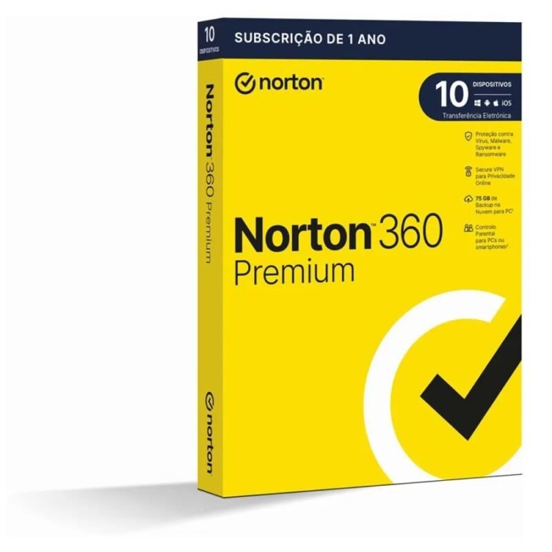 Norton 360 Premium 75GB 10 Devices 1 Year Antivirus PT